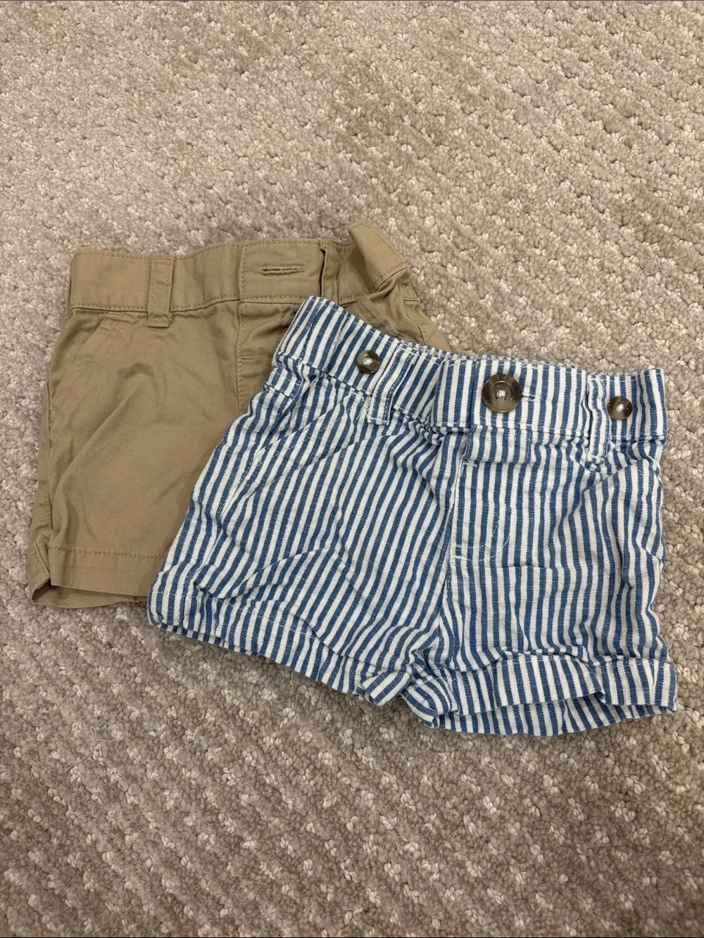 Cat& Jack Baby Striped Blue & Tan Shorts Set - 2-Pack